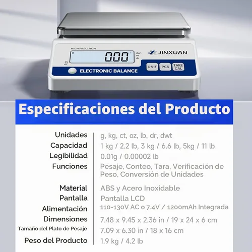 Vista 10 de Escala de Laboratorio 3000g Escala de Gramos 0.01g de Precisión Escala Digital Analítica Balanza Electrónica Escala de Precisión Laboratorio Escala