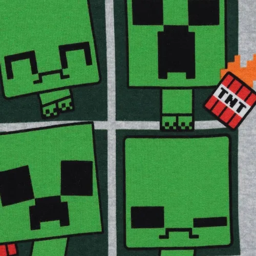 Vista 5 de Minecraft Mojang - Conjunto de pijama de manga corta para niños, 4 piezas, pijama de enredadera