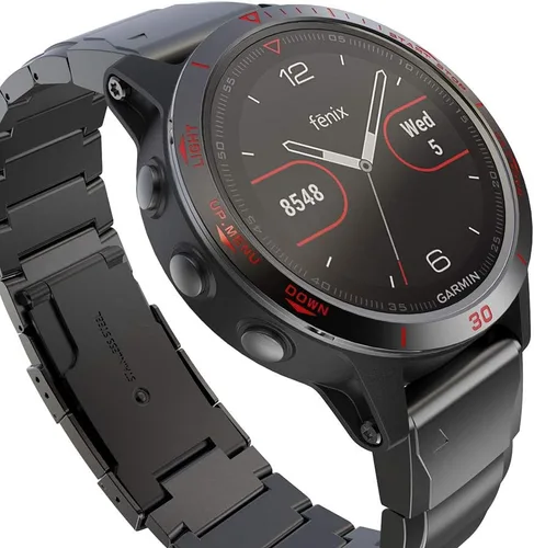 Vista 3 de REYDA Bisel de reloj compatible con Garmin Fenix 5/5 Plus, anillo de bisel de acero inoxidable, cubierta adhesiva de bisel de acero inoxidable