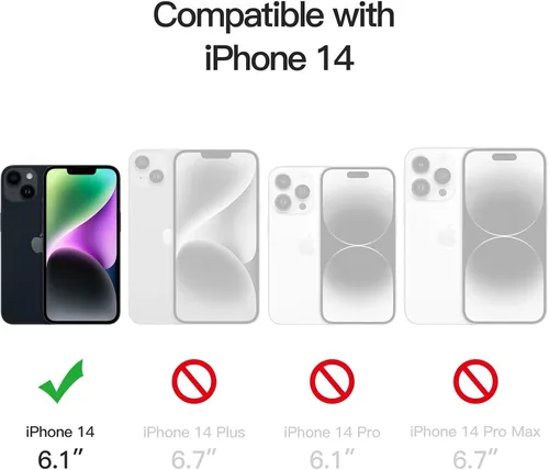 Vista 2 de JETech - Carcasa magnética para iPhone 14, color negro Compatible con MagSafe, funda protectora a prueba de golpes, resistente a los arañazos