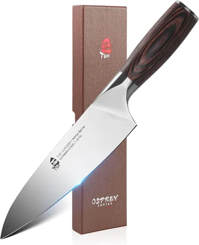 Vista 13 de TUO Kiritsuke - Cuchillo de chef de 8.5 pulgadas, cuchillo de chef Kiritsuke para carne y verduras, cuchillos de cocina japoneses - Acero inoxidable