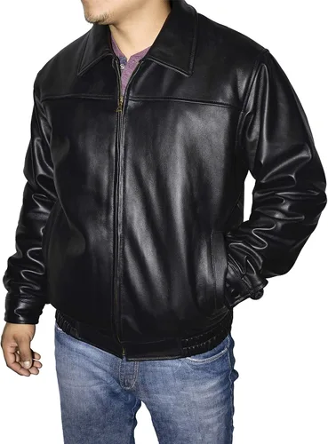 Vista 3 de Victory Outfitters Men's Genuine Leather Classic Bomber Jacket Mens Leather coat with Zip Out Liner
