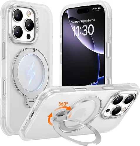 Vista 36 de Magnética para iPhone 12 e iPhone 12 Pro Funda, [con Soporte de Anillo Magnético Invisible Giratorio 360°][A Prueba de Golpes][Compatible