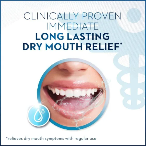 Vista 3 de Oral-B Enjuague bucal con enjuague bucal Dry Mouth Hydrizing Mint, 16 Fl Oz