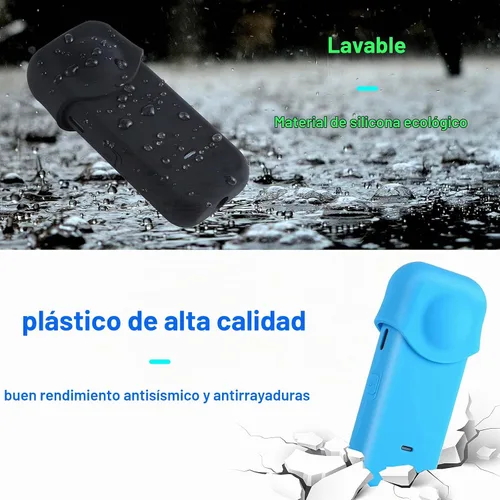Vista 7 de Accesorios de protección para Insta360 One X2, funda de goma para cámara de acción con kit de cubierta de lente de silicona (negro)