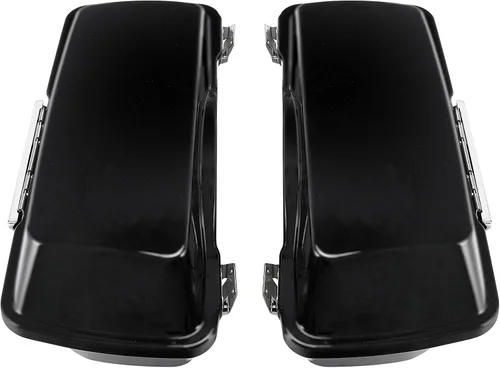 Vista 6 de XFMT Alforjas de motocicleta rígidas con cierres cromados para Harley Touring Street Glide Road Glide Electra Glide Road King 1993-2013, negro mate