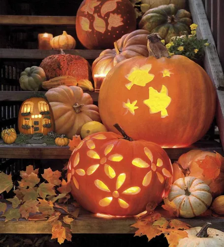 Vista 7 de Elmchee Kit de herramientas para tallar linternas de calabaza de Halloween Jack-O 11 piezas profesionales de corte de calabaza, Kit de herramientas