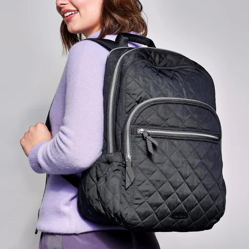 Vista 6 de Vera Bradley Mochila Campus de sarga de rendimiento para mujer, a cuadros, talla única