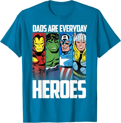 Vista 7 de Marvel Camiseta gráfica de héroes cotidianos para el Día del Padre de los Vengadores, Negro