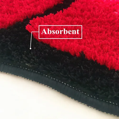 Vista 6 de LEVINIS Alfombras de baño con rosas rojas para baño, antideslizante, absorbente, alfombra de baño, alfombra de baño, alfombra de área floral suave