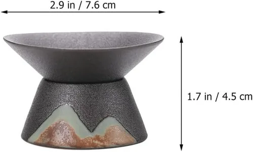 Vista 3 de ULTNICE Accesorio de filtro de té de cerámica con colador de malla fina para el hogar y la habitación, diseño compacto de 3 x 3 x 1.77 pulgadas