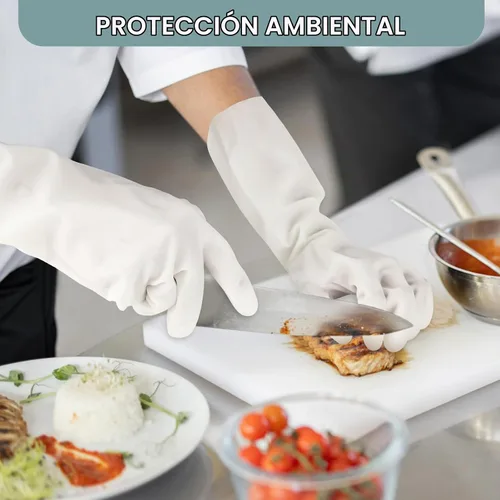 Vista 4 de 2 Pairs, 15 Inches, Nitrile Cleaning Gloves, Kitchen Dishwashing Gloves, Reusable, Durable, Water-Resistant, And Hypoallergenic (Small)