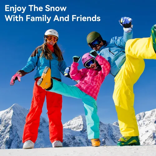 Vista 2 de Guantes de esquí, guantes de nieve, 3M Thinsulate guantes de invierno impermeables para clima frío para padres y niñas, ciclismo, conducción, correr