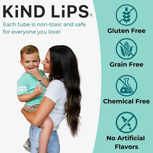 Vista 4 de Kind Lips Georgia Peach Organic Lip Balm Natural Hidratante Lip Care Paquete de 2