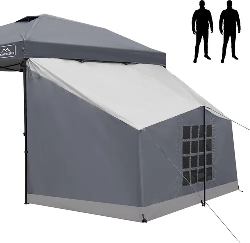 Vista 14 de KAMPKEEPER Side Tent,1/2 Person Camping Tent for 10' x 10' Pop Up Canopy, Easy Set Up Gazebo,Compatible with 10' Wide Canopy Tent(Canopy Not