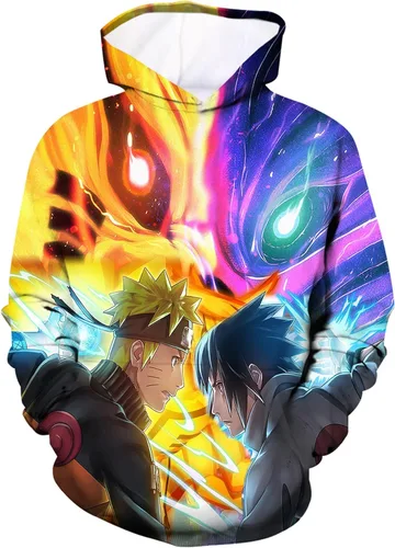 Vista 3 de Sudadera con capucha de dibujos animados para jóvenes, con estampado 3D, sudadera con capucha de anime para niños y niñas