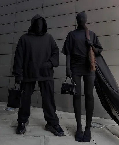 Vista 2 de 2 piezas negro máscara de cara completa Halloween Spandex adulto capucha morph cabeza tela