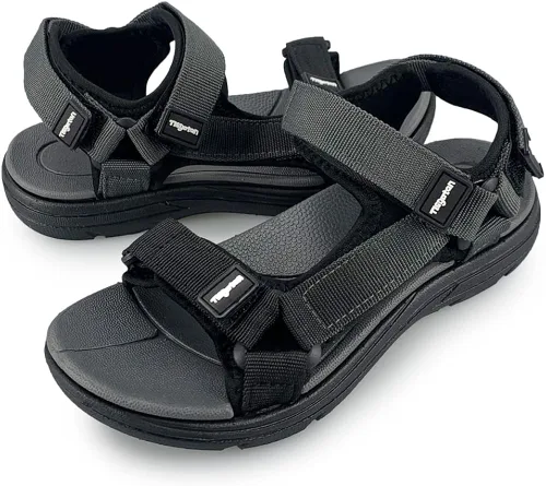 Vista 6 de TISGOTAN Sandalias de verano para niños, sandalias de senderismo con correas ajustables para niños pequeños y grandes