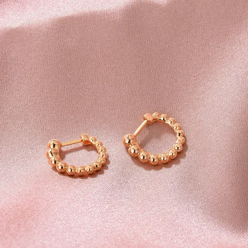 Vista 5 de VACRONA - Aretes tipo arracada de aro para mujer, chapados en oro de 14 quilates, diseño de Huggie