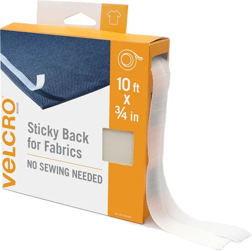 Vista 7 de VELCRO Brand Adhesivo para Telas, Rollo a Granel de 10 Pies, Cinta Sin Costura con Adhesivo, Corta Tiras a la Medida, Despega y Pega, Se Adhiere a