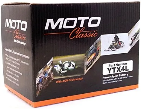 Vista 2 de YTX4L-BS, YT4L, YTX4L, YT4L-BS, GTX4L-BS, GT4L-BS, GTX4L, GT4L batería de recambio de 80 cca de alto rendimiento WPX4L-BS sellada con AGM