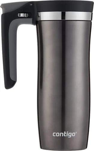 Vista 3 de Contigo Jarra para viaje con asa y cierre automático Autoseal de acero inoxidable con tapa fácil de limpiar, 16 oz.