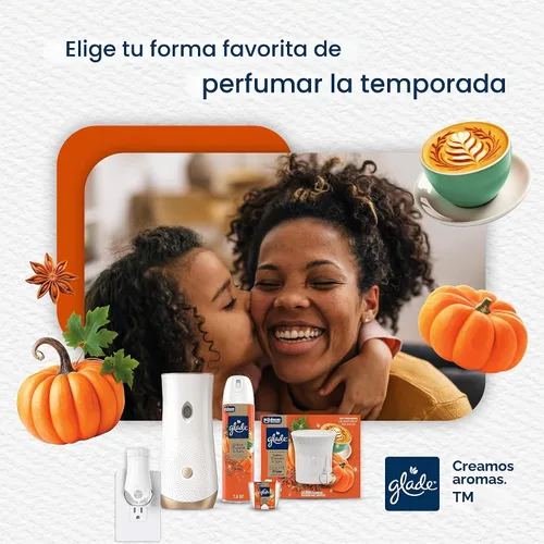 Vista 7 de Glade Recambios automáticos en aerosol, ambientador, calabaza dorada y especias, 2 x 6.2 onzas