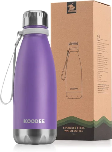 Vista 32 de koodee Botella de agua aislada (paquete de 2) botella de agua de doble pared de acero inoxidable 18/8, botella térmica de viaje con forma de cola
