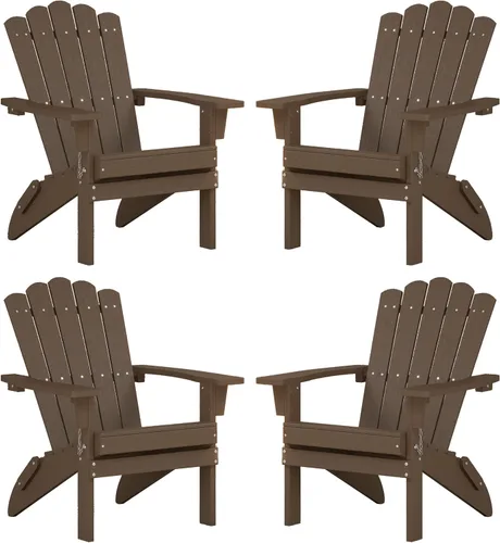 Vista 13 de Silla Adirondack plegable HDPE 1 paquete, marrón Marrón oscuro