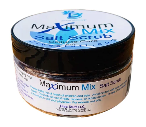 Vista 2 de Diva Stuff Exfoliante de sal espumosa Maxi-Mix anticelulítico, con Gota Kula, benjuí, guaraná y más