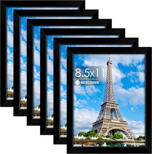 Vista 30 de NEXCOVER Portarretratos de 8.5 x 11 pulgadas, color negro, 10 unidades, marcos de fotos de 8.5 x 11 pulgadas con plexiglás HD inastillable, marcos