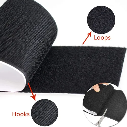Vista 5 de Cinta autoadhesiva de sujeción de gancho y bucle de 6 pulgadas de ancho, tiras resistentes de 1 yarda (negro, 6 pulgadas x 1.1 yarda)