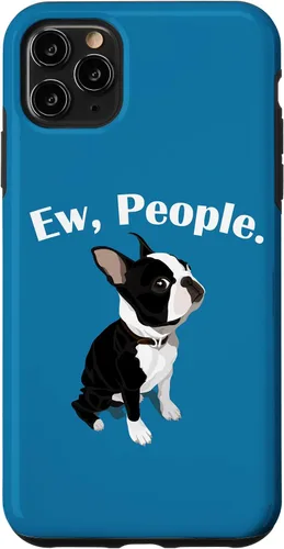 Vista 13 de Funny Mens Womens Kids Cartoon Ew People Bostie Dog Lover Case for iPhone 17