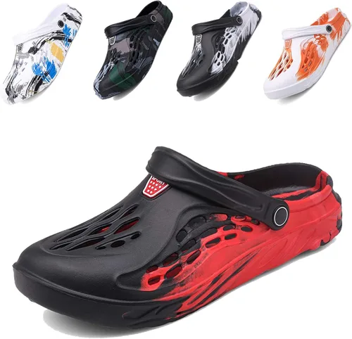 Vista 15 de CYian Zuecos clásicos para hombre y mujer, ligeros, sin cordones, pantuflas de playa, zuecos de jardín
