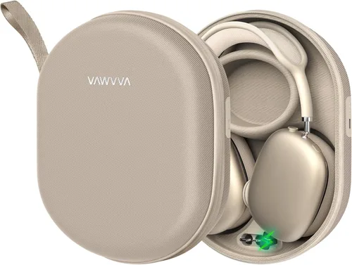 Vista 8 de Funda de carga para AirPods Max 1 y 2 - Cargador de auriculares de viaje con conectores magnéticos Lightning y USB-C, modo de suspensión automático