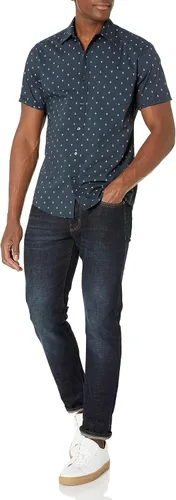 Vista 5 de Tienda Essentials Camisa estampada de manga corta ajustada para hombre