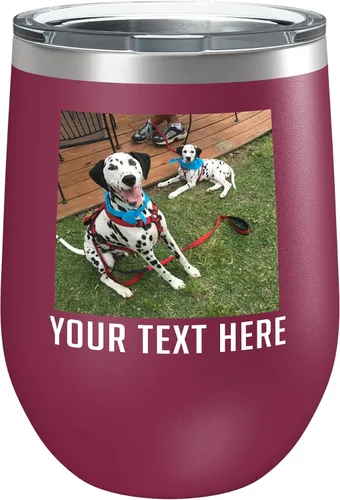 Vista 20 de Vaso de vino personalizado de 12 onzas (17 colores) para el Día de la Madre, con aislamiento térmico y recubrimiento en polvo, de acero inoxidable