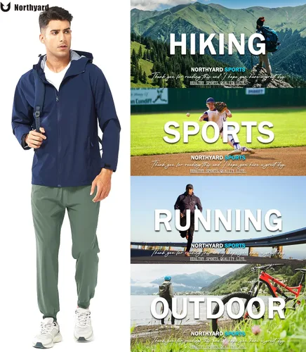 Vista 6 de NORTHYARD Pantalones deportivos para correr para hombre, ligeros, de secado rápido, para gimnasio, deportes activos, entrenamiento en pista
