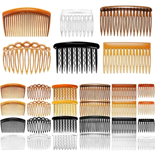 Vista 7 de Chuangdi Set de 24 Piezas de Peines Franceses para el Lado del Cabello - Accesorios de Pinza de Peine de Torsión de Plástico para Mujeres