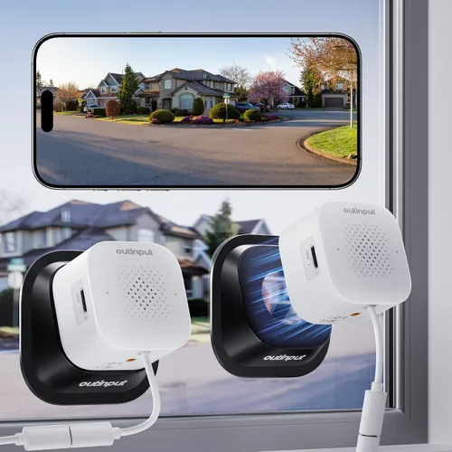 Vista 10 de Outinput Cámara de ventana sin taladro de 3MP 2K para seguridad del hogar, cámara de vigilancia de 2.4G y 5GHz con montaje en ángulo de visión