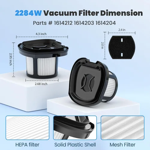 Vista 5 de Paquete de 4 filtros de repuesto para aspiradora 2284w para filtro de eliminación de pelo de mascotas Bissell, filtro de mano aspiradora 2284W 2390