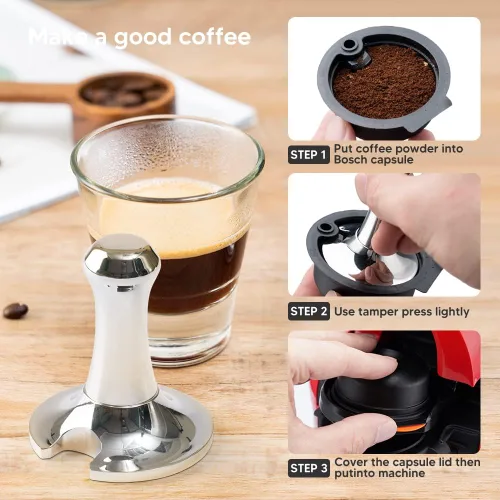 Vista 6 de Cápsulas de café reutilizables, filtro de café recargable compatible con máquinas Tassimo, cápsulas de café con tapas reutilizables