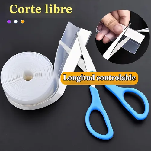 Vista 6 de ZOMPAGO Cinta impermeable transparente, sello de puerta, 1.35 pulgadas x