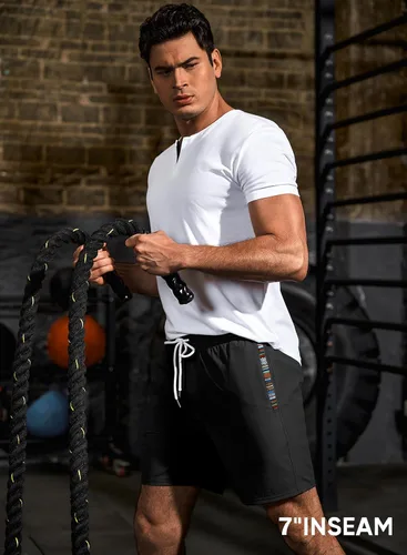 Vista 9 de JMIERR Men's Casual Shorts 5" 7" Drawstring Summer Quick Dry Beach Stretch Waist Golf Athletic Gym Shorts