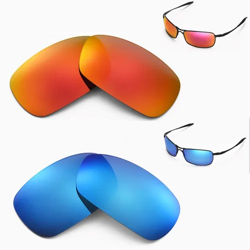 Vista 2 de walleva polarizadas Fire + Ice Azul Lentes para Oakley Crosshair 2.0(versión de 2010), color rojo