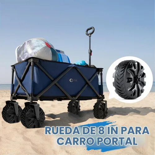 Vista 6 de PORTAL Wagon Wheels Replacement 8" Diameter X 3.4" Wide for Utility Wagon Cart