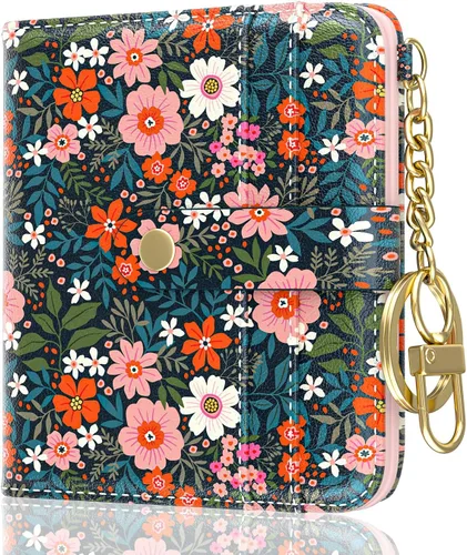 Vista 23 de Aiawoxc billetera para mujer, billeteras pequeñas RFID para mujer, cartera delgada y compacta para tarjetas de crédito, linda cartera de cuero