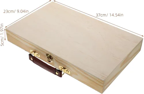 Vista 9 de FAVOMOTO Caja de almacenamiento de pintura, caja de madera portátil sin acabar, caja de suministros de arte para artista, caja de almacenamiento