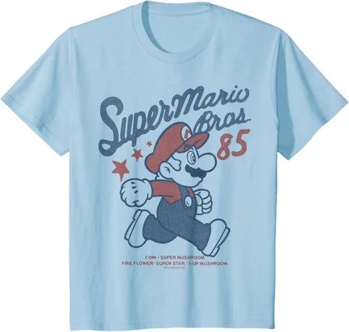 Vista 9 de Nintendo Super Mario Brothers '85 Vintage Stars - Camiseta Gris Oscuro