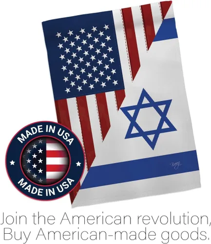 Vista 5 de Bandera estadounidense Israelí Bandera de Israel, 2 piezas de pancartas de pared para habitación, patio, césped, jardín, tapiz interior al aire